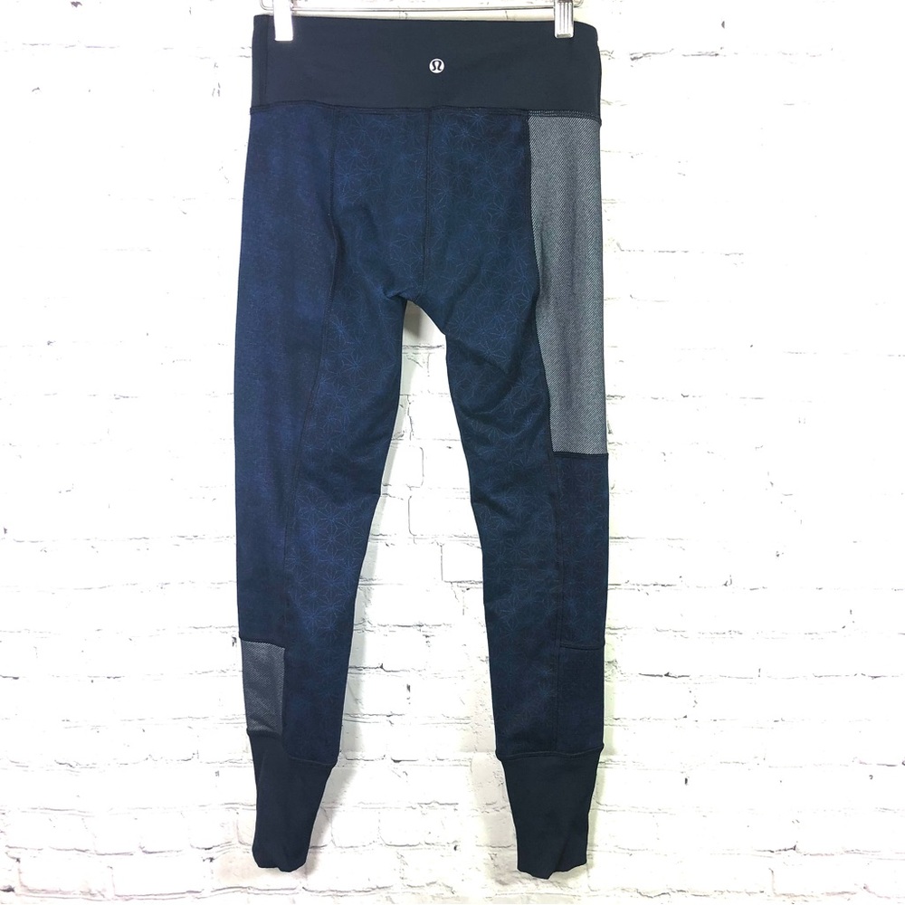 Lululemon Wunder Under Twist Inkwell Sashiko Patchwork Leggings Size 4 Women’s
